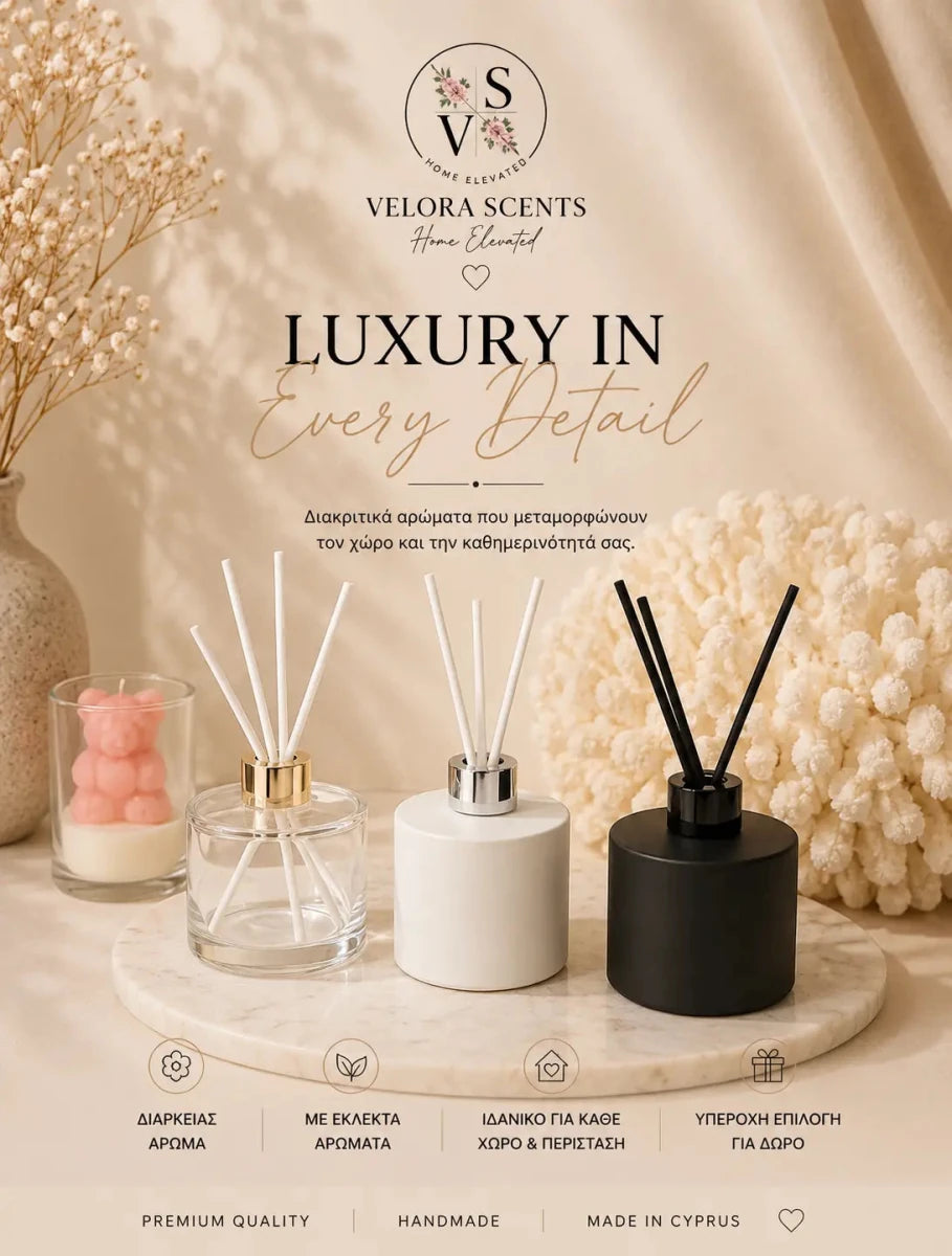 Luxury Reed Diffuser 100ml – Velora Scents Cyprus lifestyle