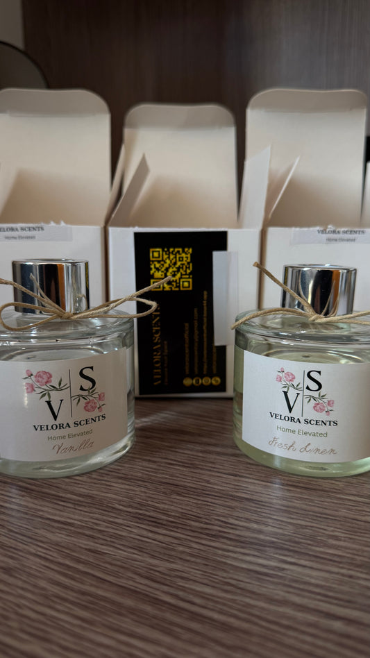Luxury Reed Diffuser 100ml - Velora Scents fresh linen & vanilla