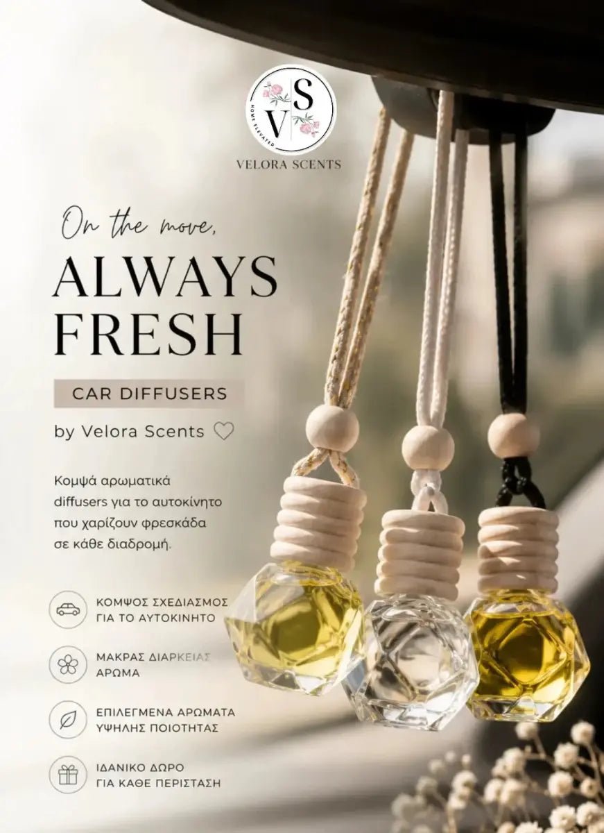 Velora Scents car diffuser αρωματικό αυτοκινήτου - Luxury in Every Detail - Handmade in Cyprus