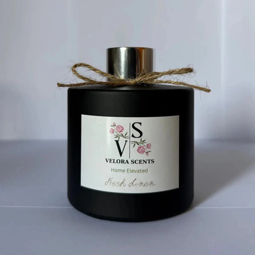 Velora Scents Fresh Linen 200ml black – premium home fragrance Cyprus