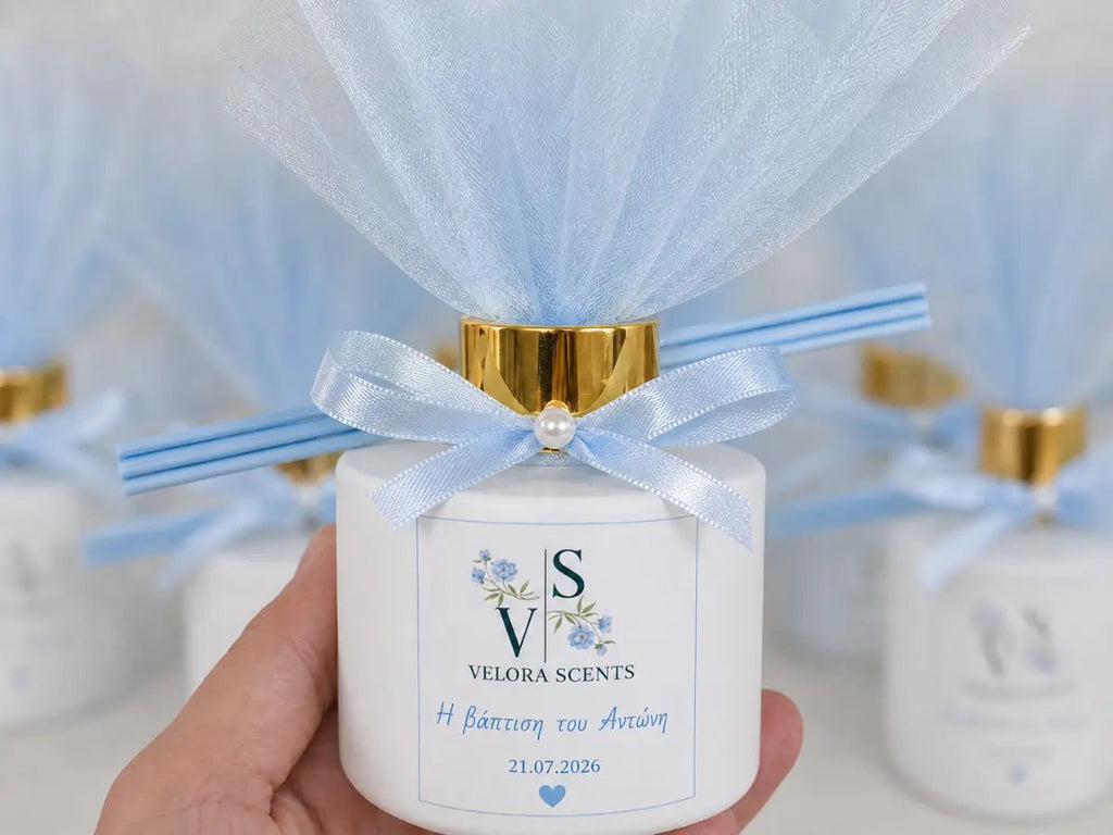 Reed Diffuser βάφτισης με κουτί δώρου – Velora Scents Cyprus