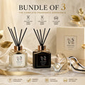 Velora Scents Bundle of 3 — Reed Diffuser 100ml Clear, Reed Diffuser 100ml Black και Car Diffuser Luxury Scent